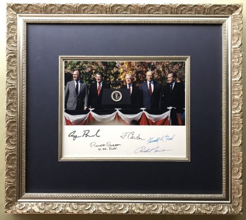 Limited Photo Signed by Presidents Nixon, Ford, Carter, Reagan, and Bush