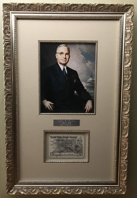 Harry S Truman Signed Senate Pass