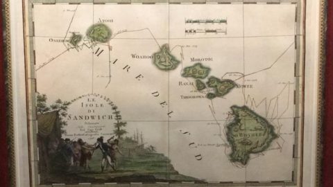 Le Isole di Sandwich Original Antique Print