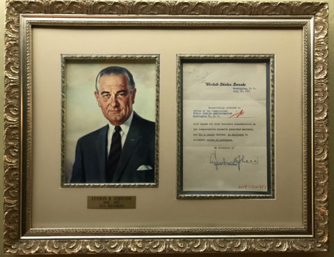 Lyndon B Johnson Signed Senate Cover Letter