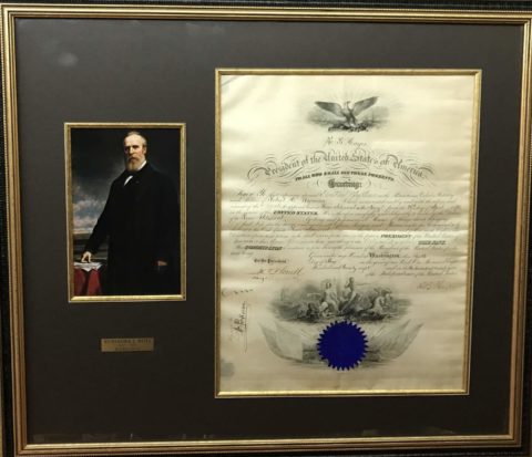 Rutherford B Hayes Signed Presidential Promotion
