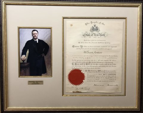 Theodore Roosevelt Signed Appointment as Governor