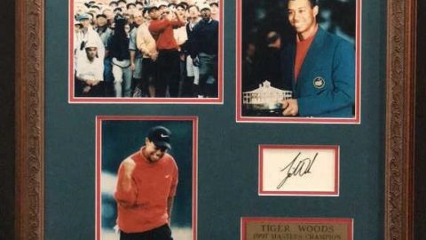 Tiger Woods Autograph and Masters Pin
