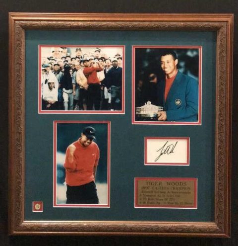 Tiger Woods Autograph and Masters Pin